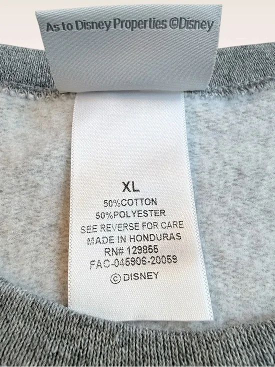 Disney Parks Disneyland Mickey Mouse Gray Crewneck Pullover Sweatshirt Unisex XL - Picture 7 of 8